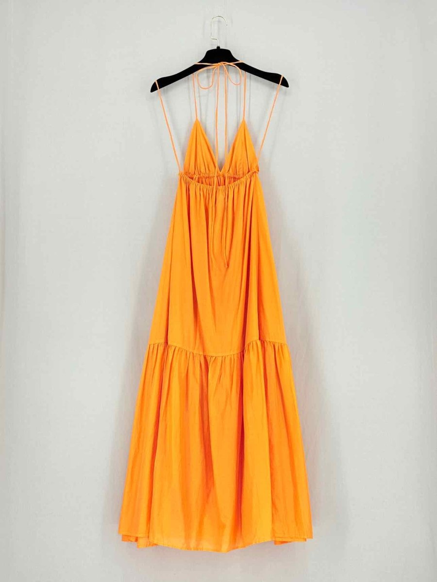 Pre - loved FAITHFULL THE BRAND Willona Orange Size US 2 Midi Dress at Reems Closet