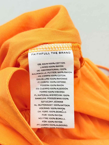 Pre - loved FAITHFULL THE BRAND Willona Orange Size US 2 Midi Dress at Reems Closet