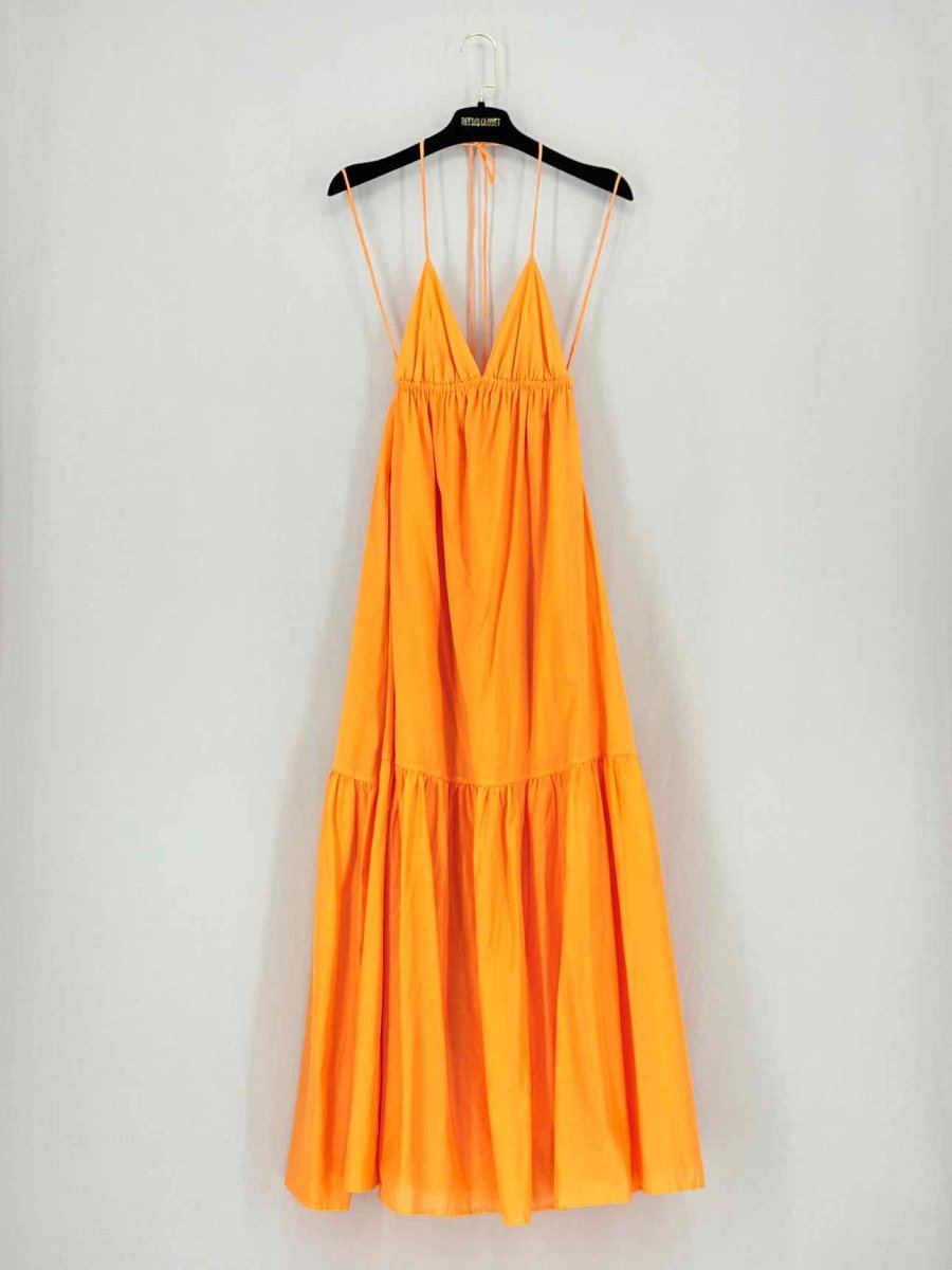 Pre - loved FAITHFULL THE BRAND Willona Orange Size US 2 Midi Dress at Reems Closet