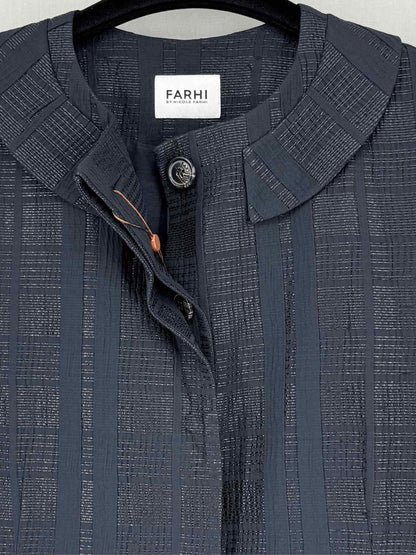 Pre - loved FARHI Navy Blue Woven Size US 4 Knee Length Dress at Reems Closet