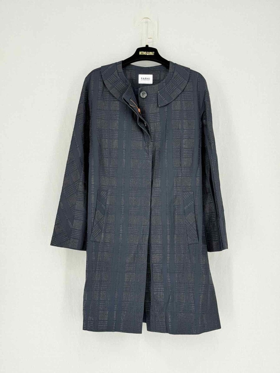 Pre - loved FARHI Navy Blue Woven Size US 4 Knee Length Dress at Reems Closet