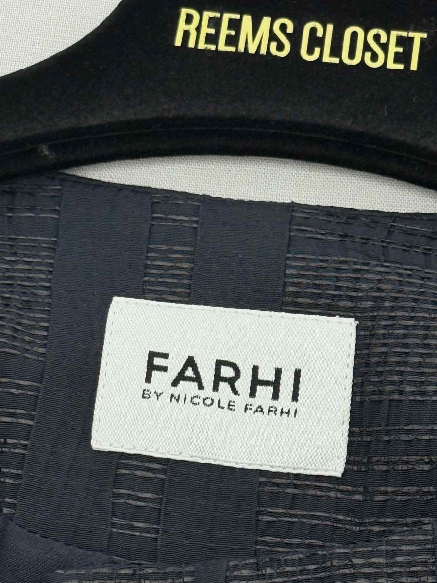 Pre - loved FARHI Navy Blue Woven Size US 4 Knee Length Dress at Reems Closet