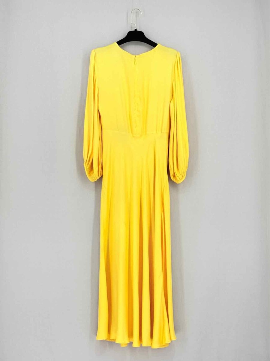 Pre - loved FARM RIO Front Circle Yellow Size Medium Midi Dress at Reems Closet