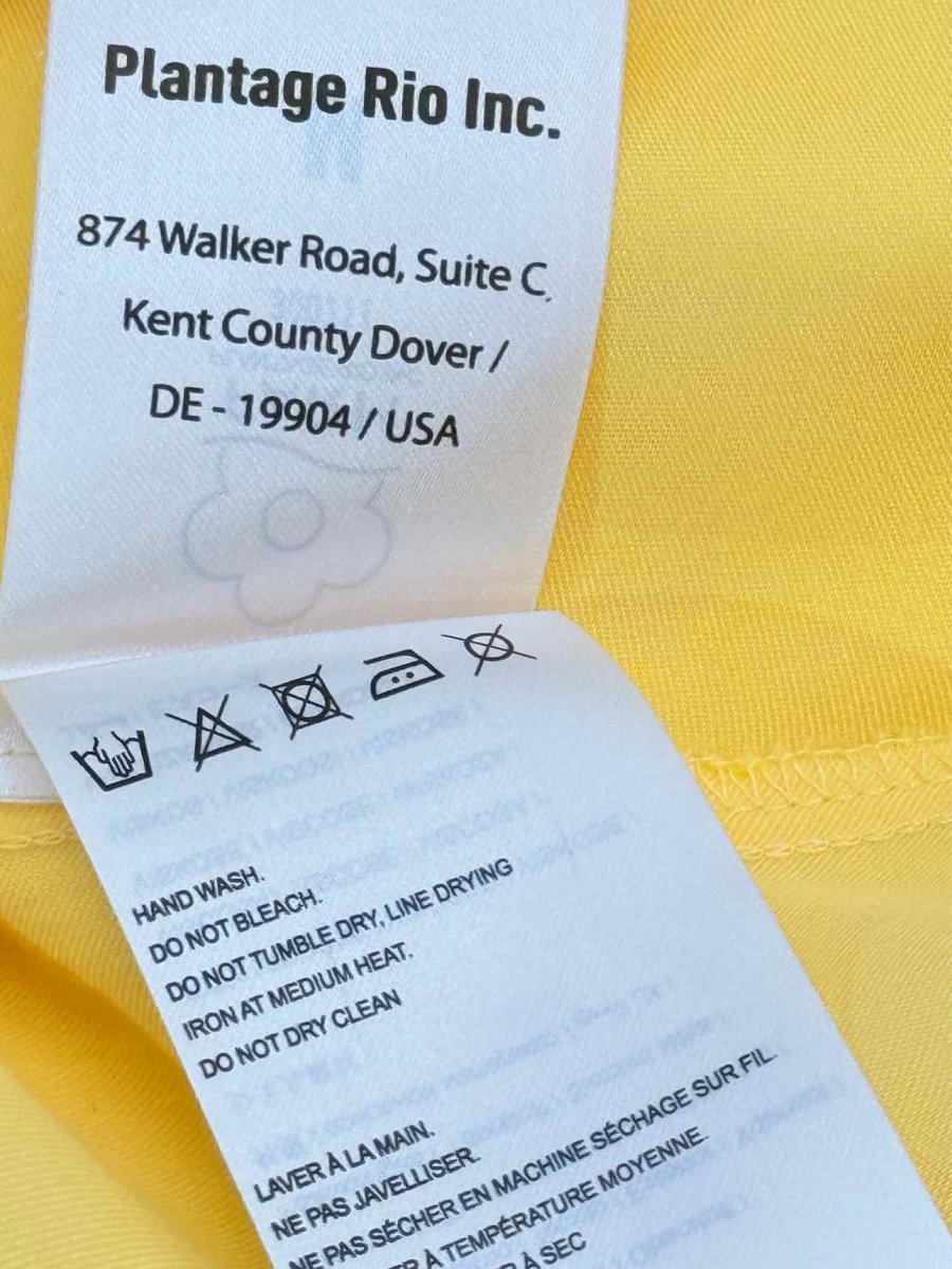 Pre - loved FARM RIO Front Circle Yellow Size Medium Midi Dress at Reems Closet