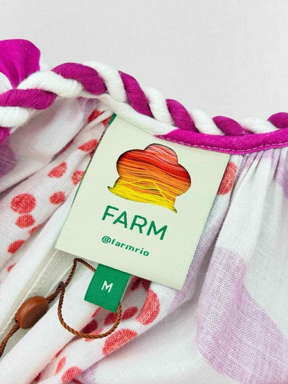 Pre - loved FARM RIO Maia Pink & White Printed Size Medium Jumpsuit at Reems Closet