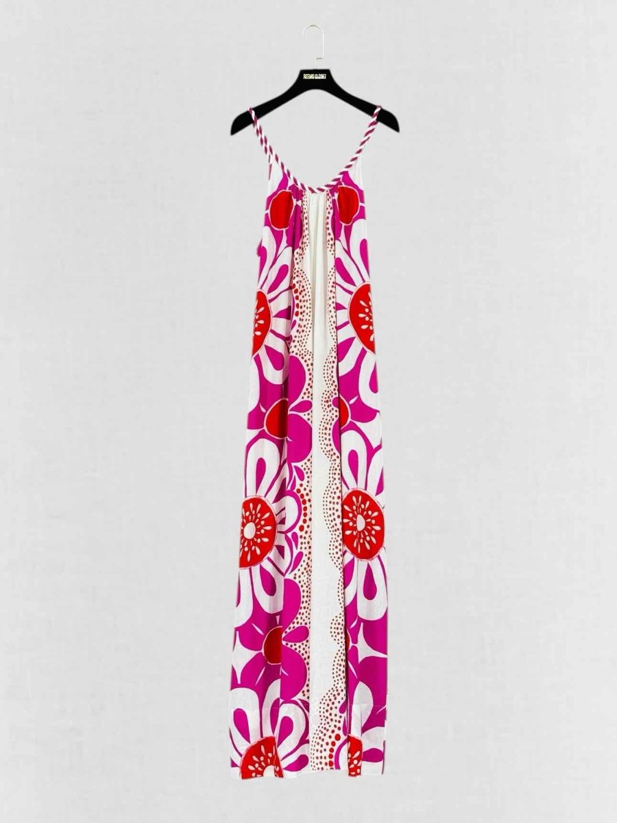 Pre - loved FARM RIO Maia Pink & White Printed Size Medium Jumpsuit at Reems Closet