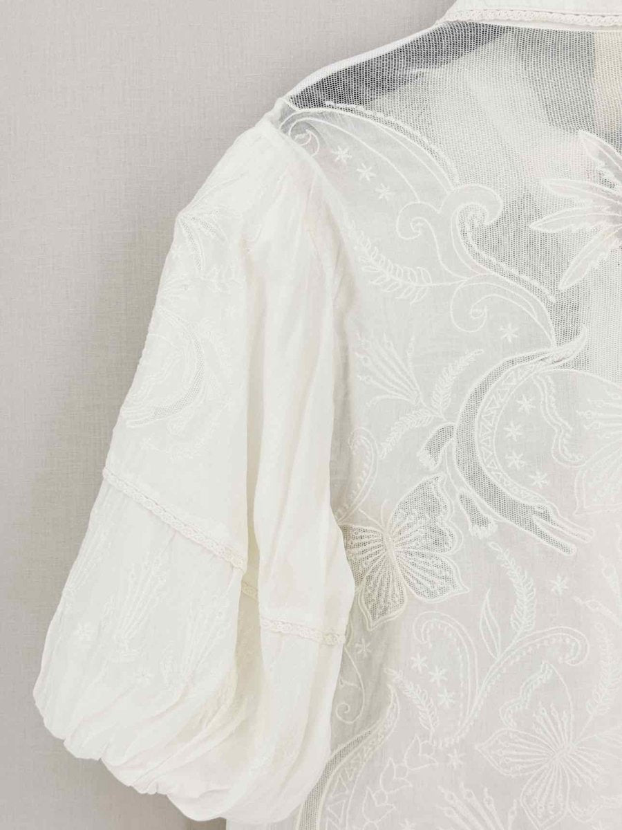Pre - loved FARM RIO White Floral Size Large Shirt at Reems Closet