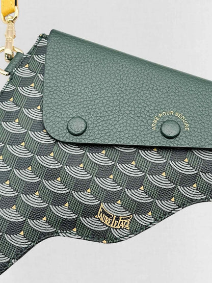 Pre - loved FAURE LE PAGE Calibre Pochette Green Scale Wristlet at Reems Closet