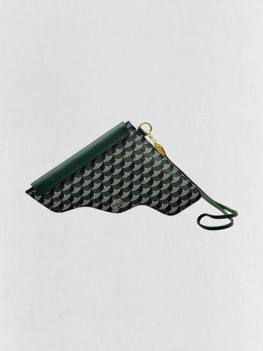 Pre - loved FAURE LE PAGE Calibre Pochette Green Scale Wristlet at Reems Closet