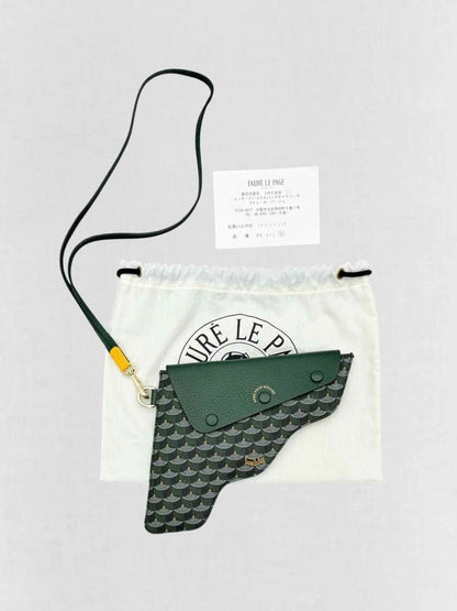 Pre - loved FAURE LE PAGE Calibre Pochette Green Scale Wristlet at Reems Closet
