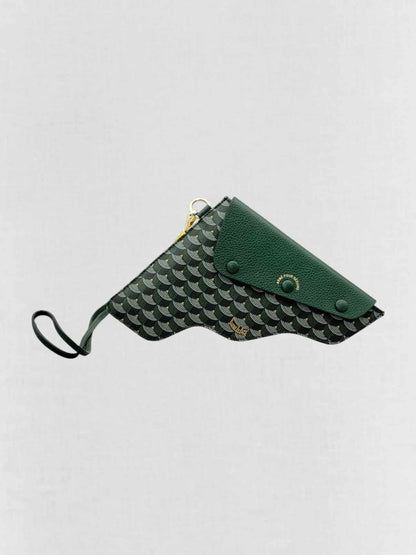 Pre - loved FAURE LE PAGE Calibre Pochette Green Scale Wristlet at Reems Closet