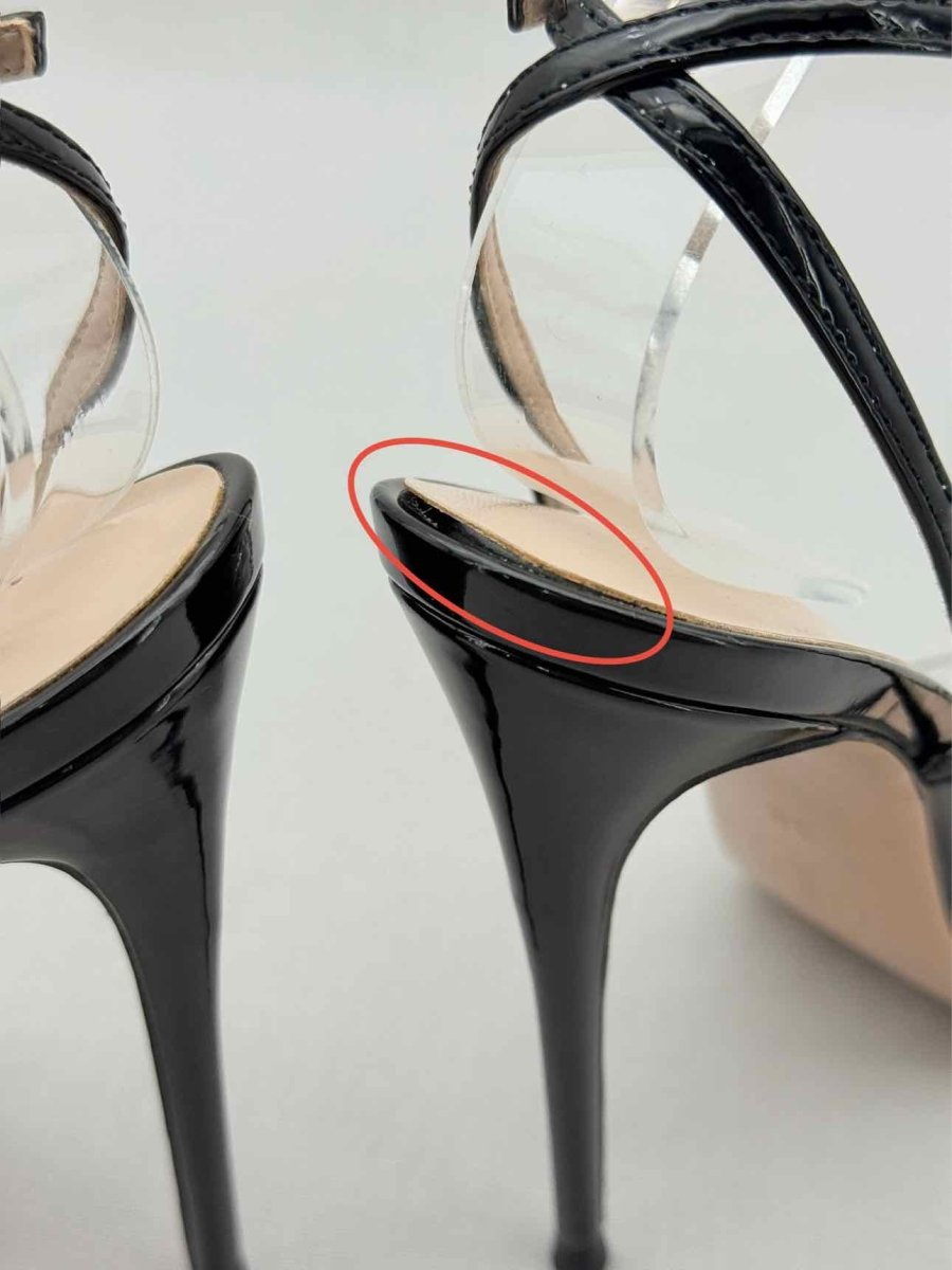 Pre - loved FEMME G Buckle Black Size EU 38 Heeled Sandals at Reems Closet