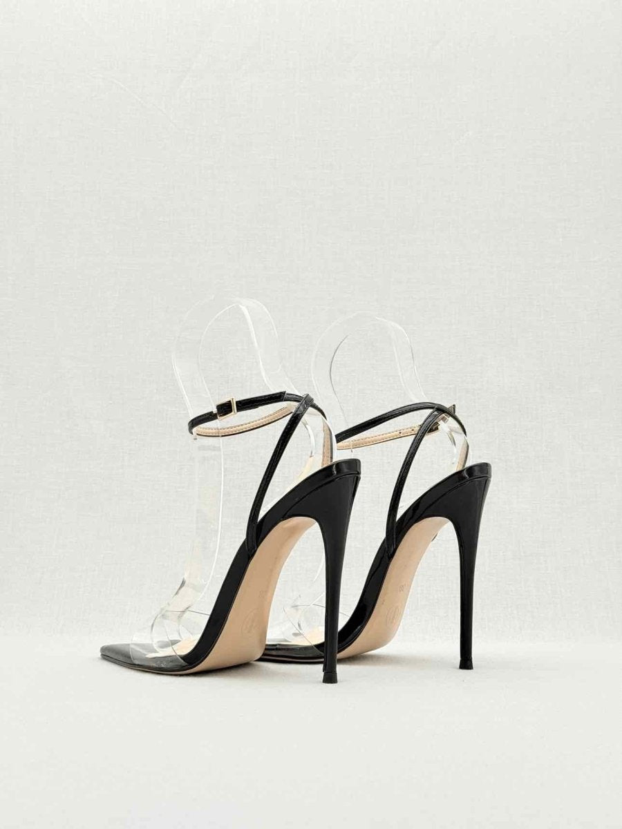 Pre - loved FEMME G Buckle Black Size EU 38 Heeled Sandals at Reems Closet