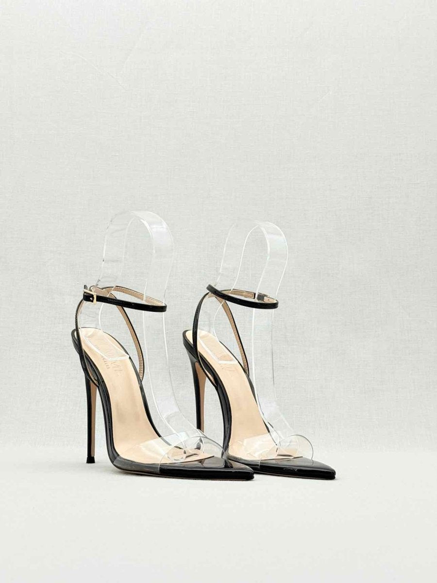 Pre - loved FEMME G Buckle Black Size EU 38 Heeled Sandals at Reems Closet