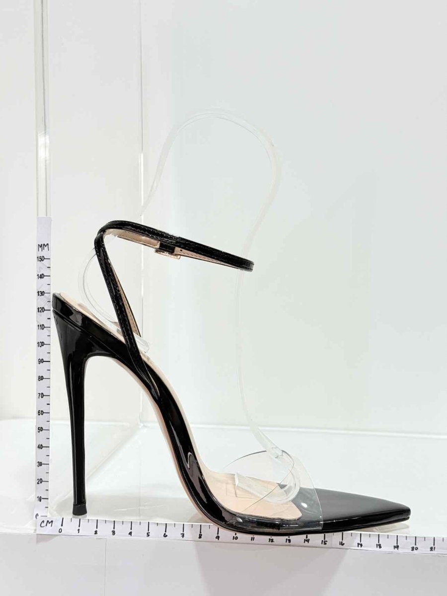 Pre - loved FEMME G Buckle Black Size EU 38 Heeled Sandals at Reems Closet