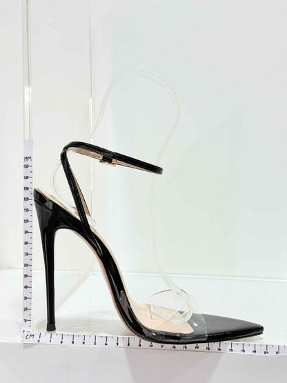 Pre - loved FEMME G Buckle Black Size EU 38 Heeled Sandals at Reems Closet