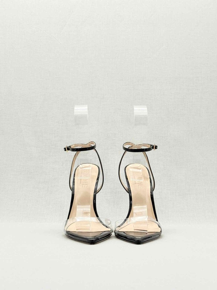 Pre - loved FEMME G Buckle Black Size EU 38 Heeled Sandals at Reems Closet