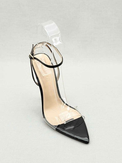Pre - loved FEMME G Buckle Black Size EU 38 Heeled Sandals at Reems Closet