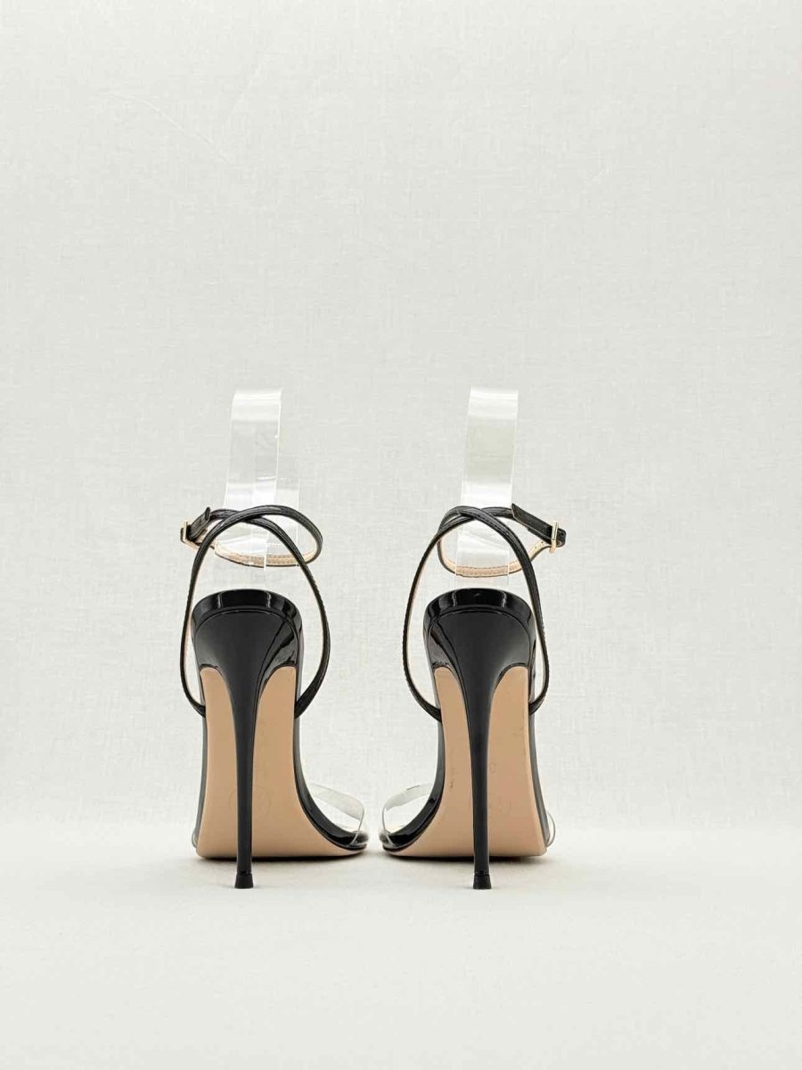 Pre - loved FEMME G Buckle Black Size EU 38 Heeled Sandals at Reems Closet