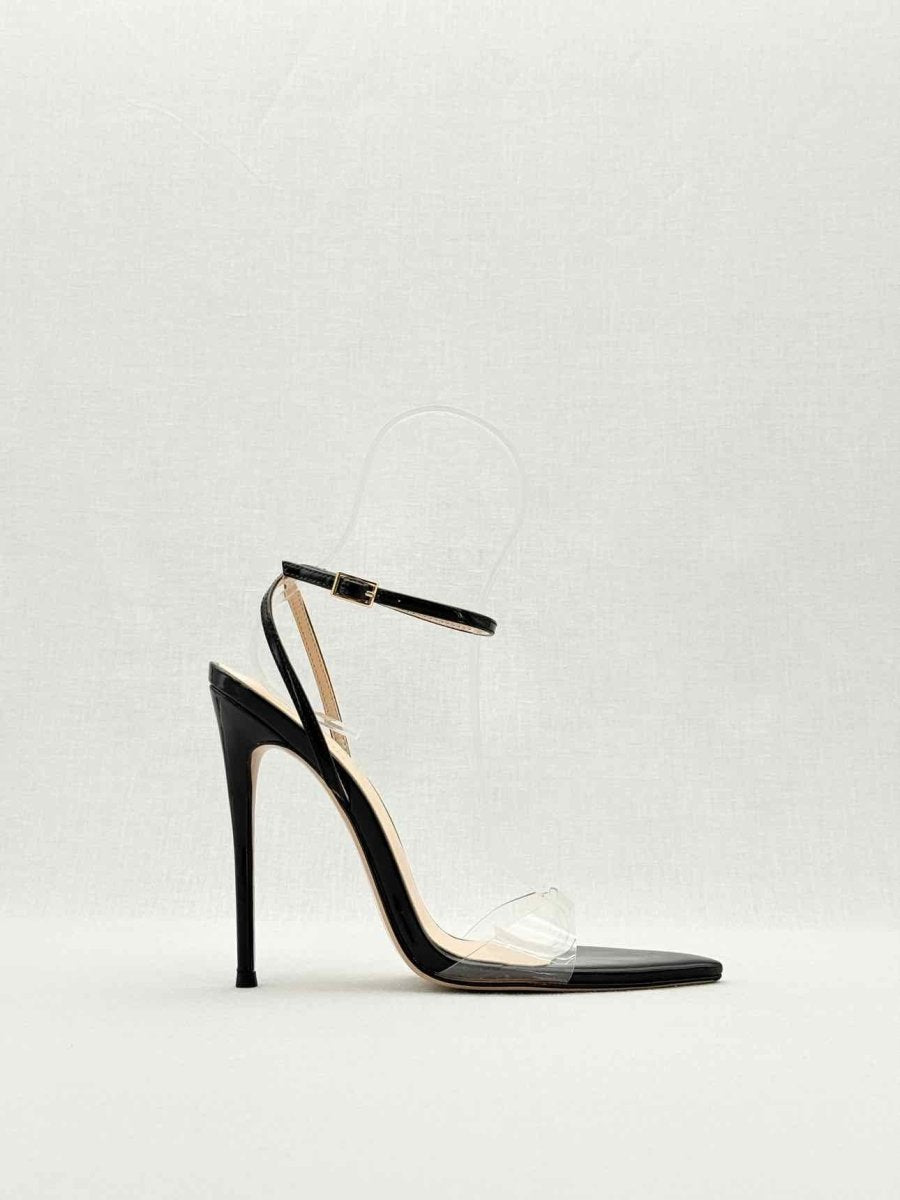 Pre - loved FEMME G Buckle Black Size EU 38 Heeled Sandals at Reems Closet