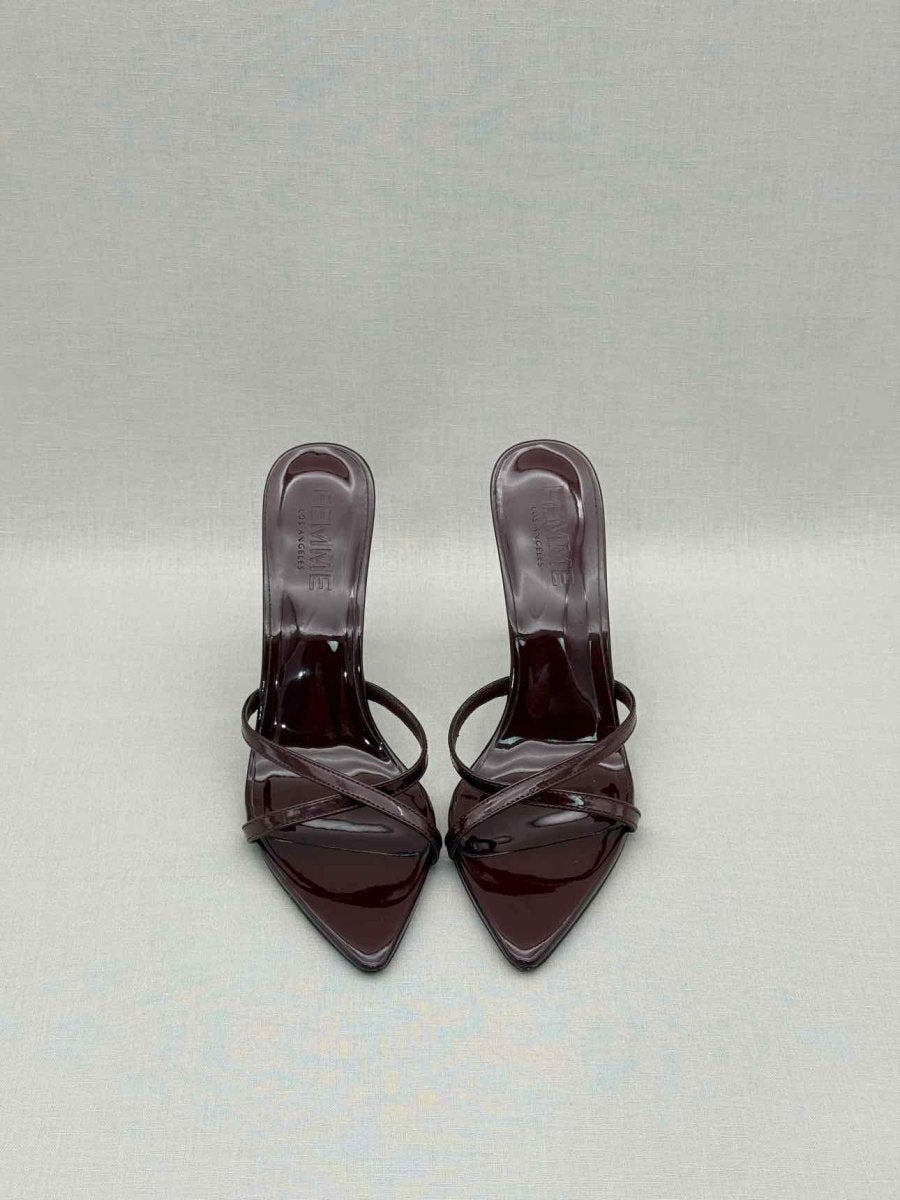 Pre-loved FEMME LA Donatella Burgundy Size EU 39 Mules at Reems Closet