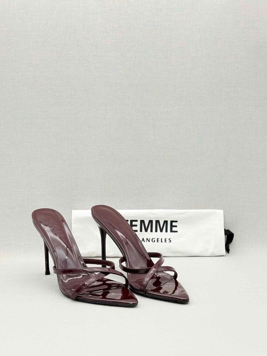 Pre-loved FEMME LA Donatella Burgundy Size EU 39 Mules at Reems Closet