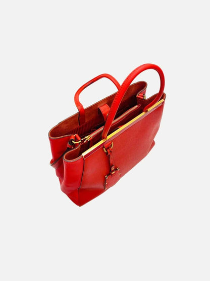 Pre - loved FENDI 2Jours Red Top Handle at Reems Closet