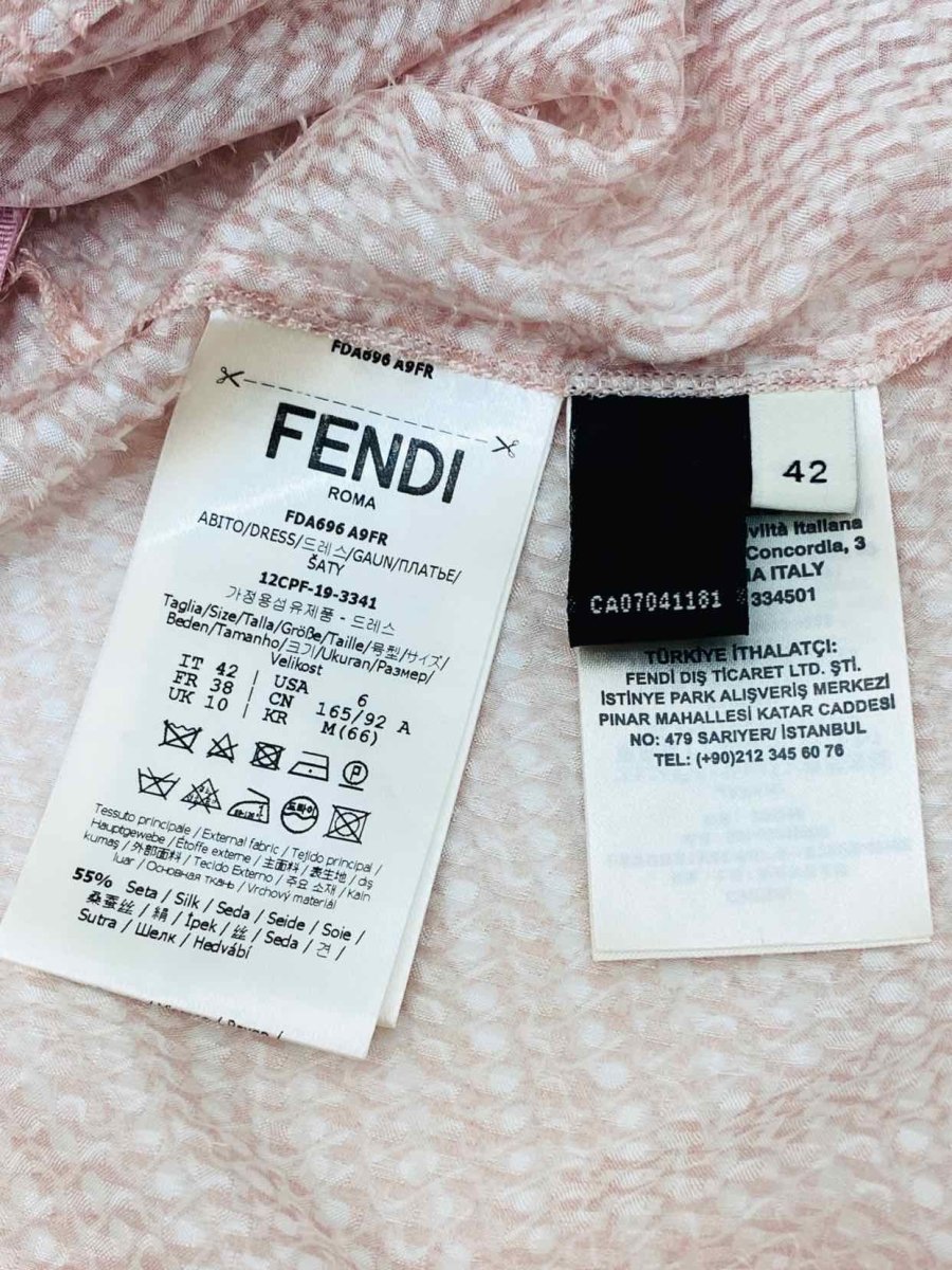 Pre - loved FENDI Abito Intero Pink Boucle Long Dress at Reems Closet