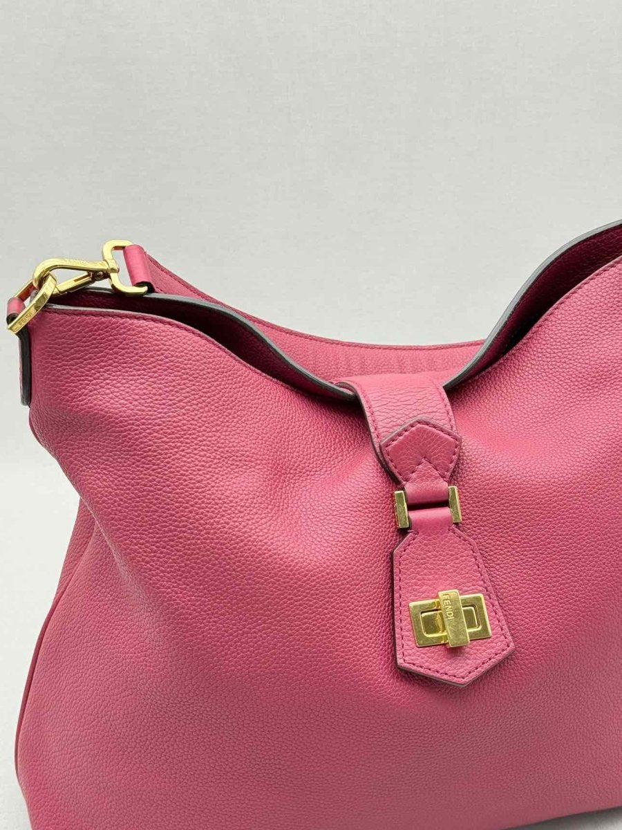 Pre - loved FENDI Anna Selleria Pink Hobo bag at Reems Closet