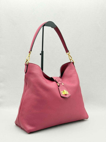 Pre - loved FENDI Anna Selleria Pink Hobo bag at Reems Closet