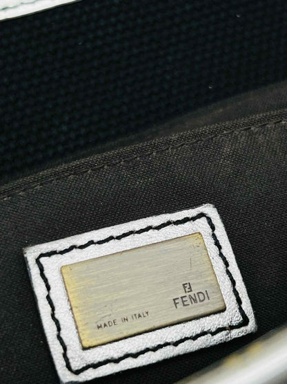 Pre-loved FENDI B Black & Silver Shoulder Bag at Reems Closet