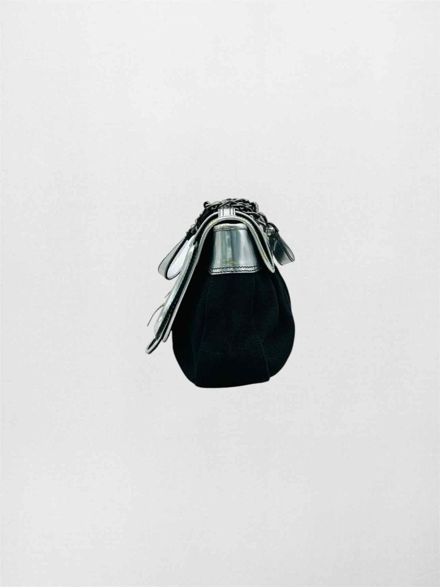 Pre-loved FENDI B Black & Silver Shoulder Bag at Reems Closet