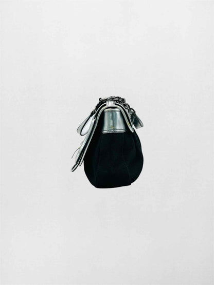 Pre-loved FENDI B Black & Silver Shoulder Bag at Reems Closet