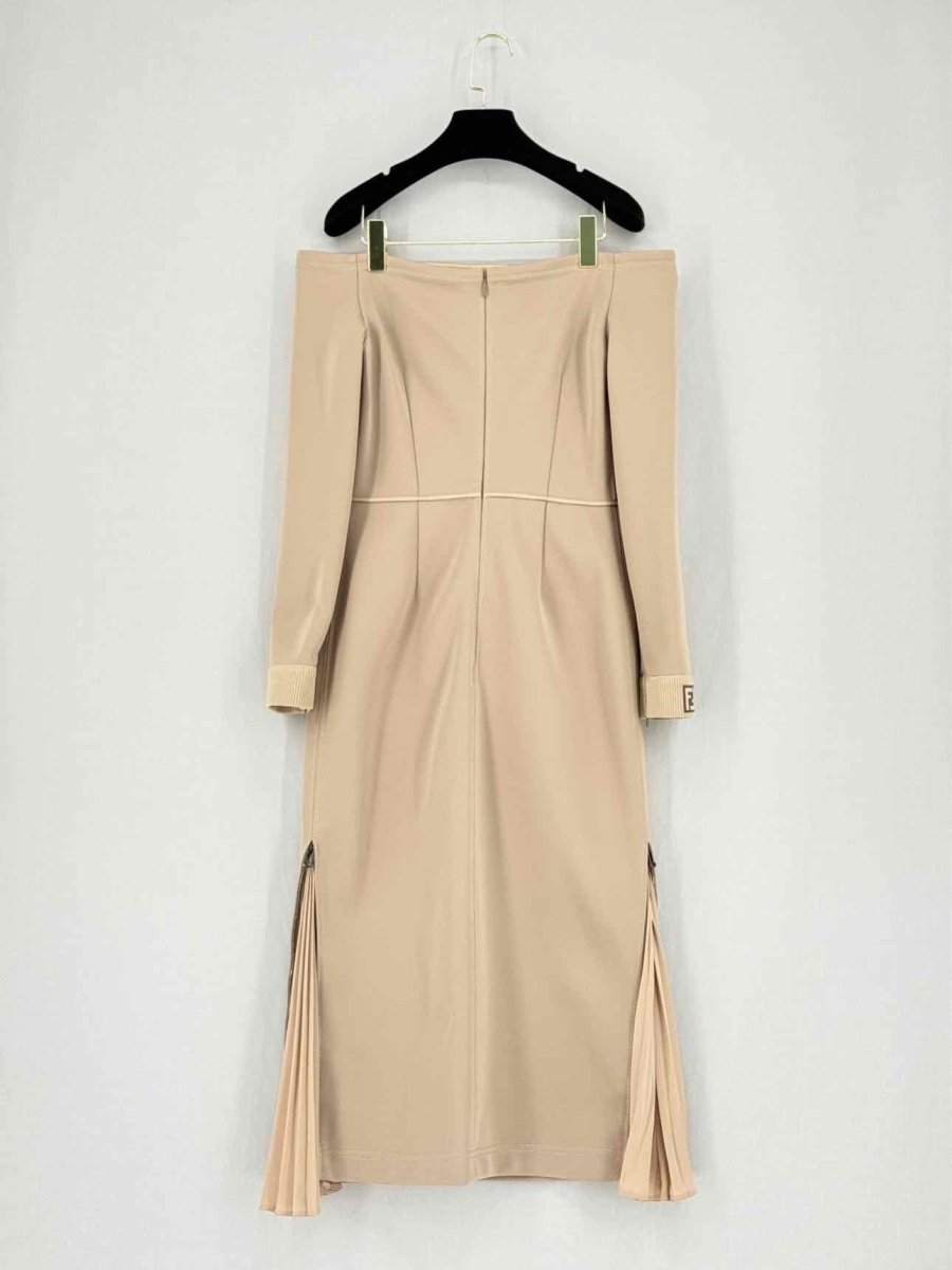 Pre - loved FENDI Beige Size US 6 Knee Length Dress at Reems Closet