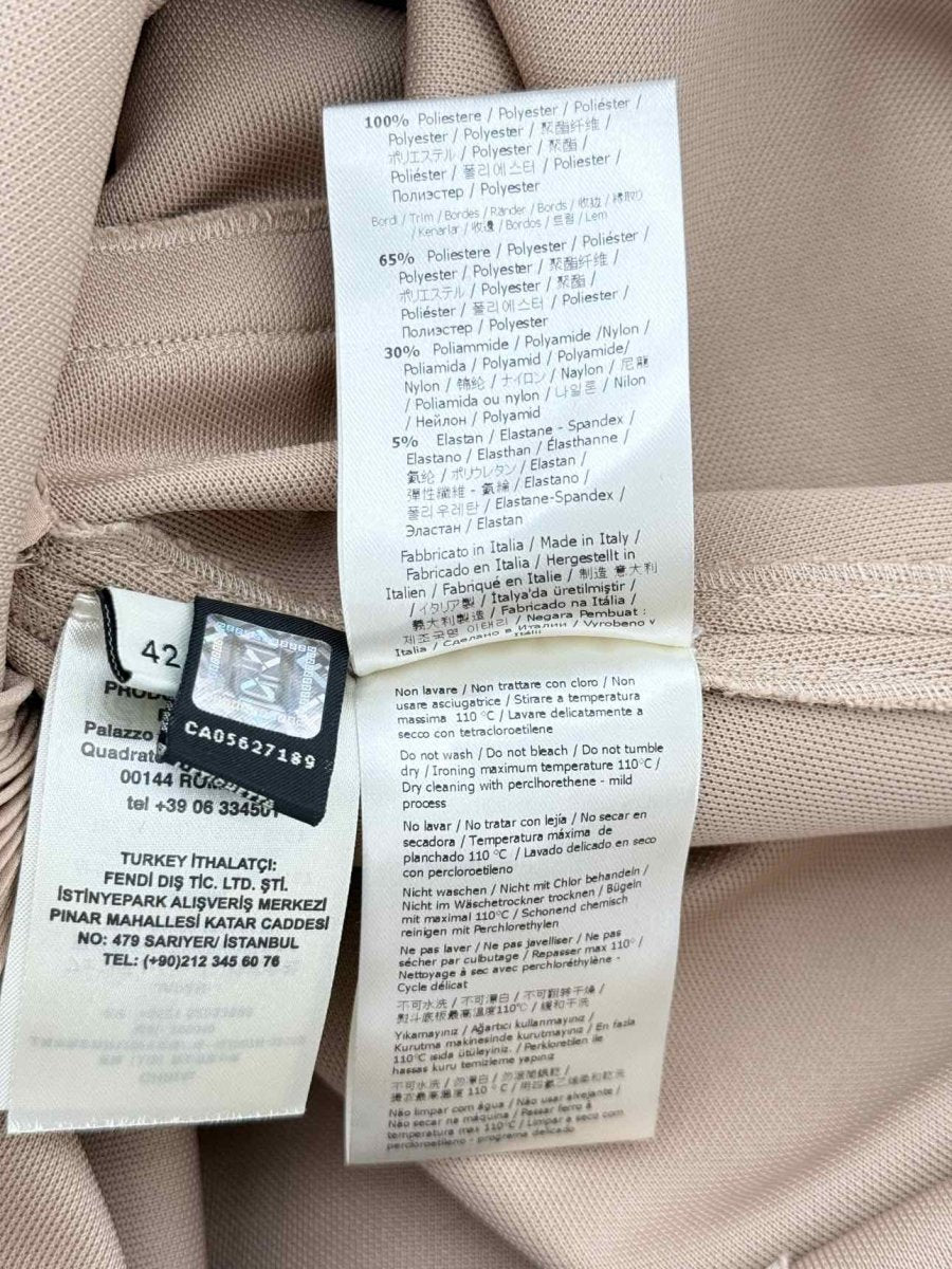 Pre - loved FENDI Beige Size US 6 Knee Length Dress at Reems Closet