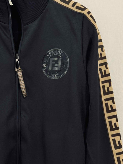 Pre - loved FENDI Black & Beige Panel Size US 4 Jacket at Reems Closet