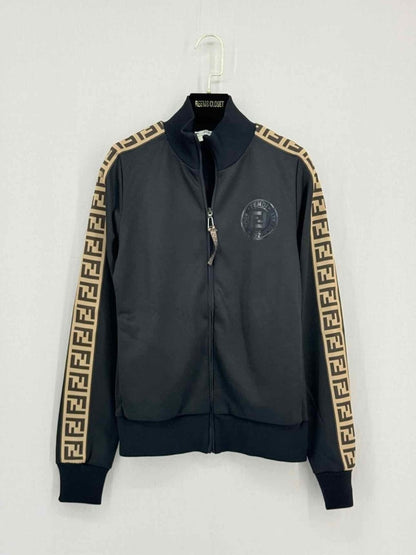 Pre - loved FENDI Black & Beige Panel Size US 4 Jacket at Reems Closet