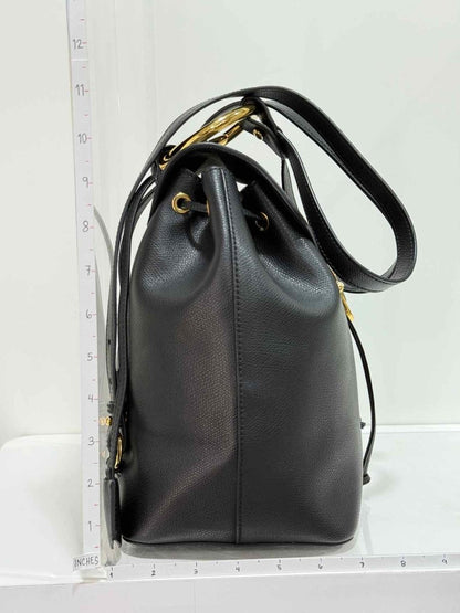 Pre - loved FENDI Black Drawstring Backpack at Reems Closet
