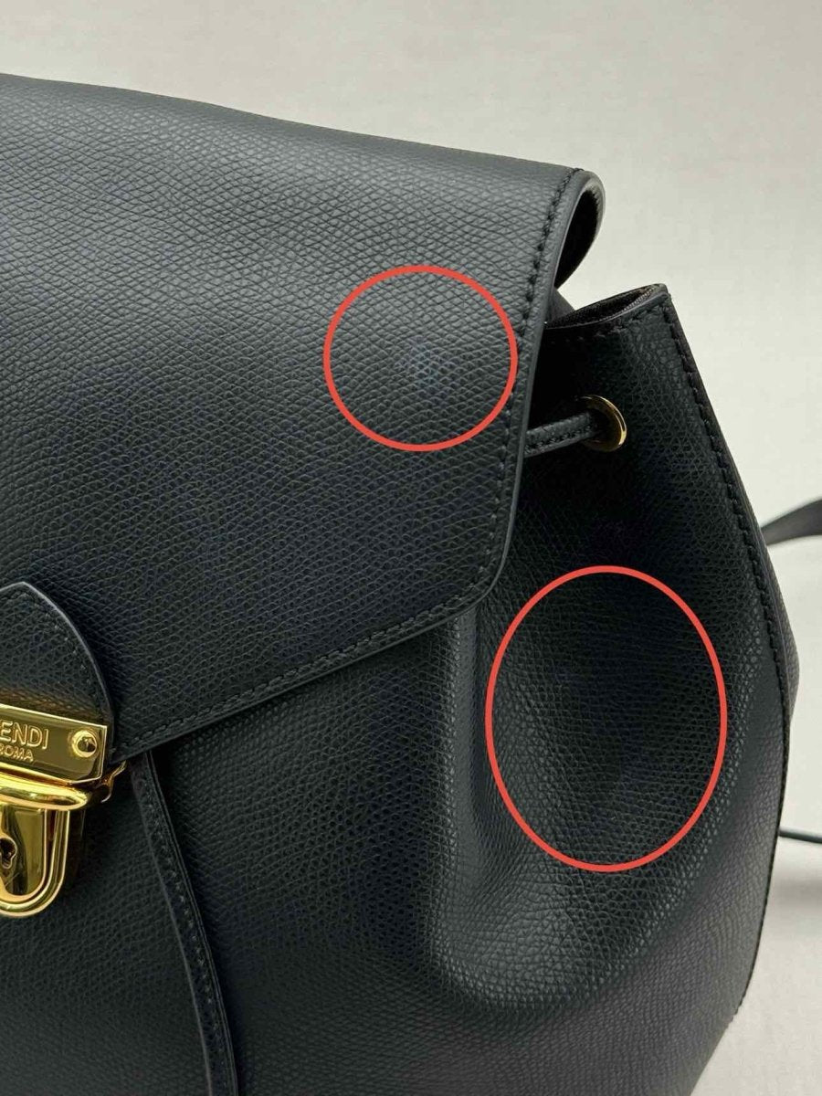 Pre - loved FENDI Black Drawstring Backpack at Reems Closet