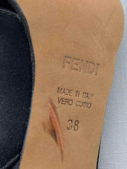 Pre - loved FENDI Black Embellished Size EU 38 Slingbacks at Reems Closet