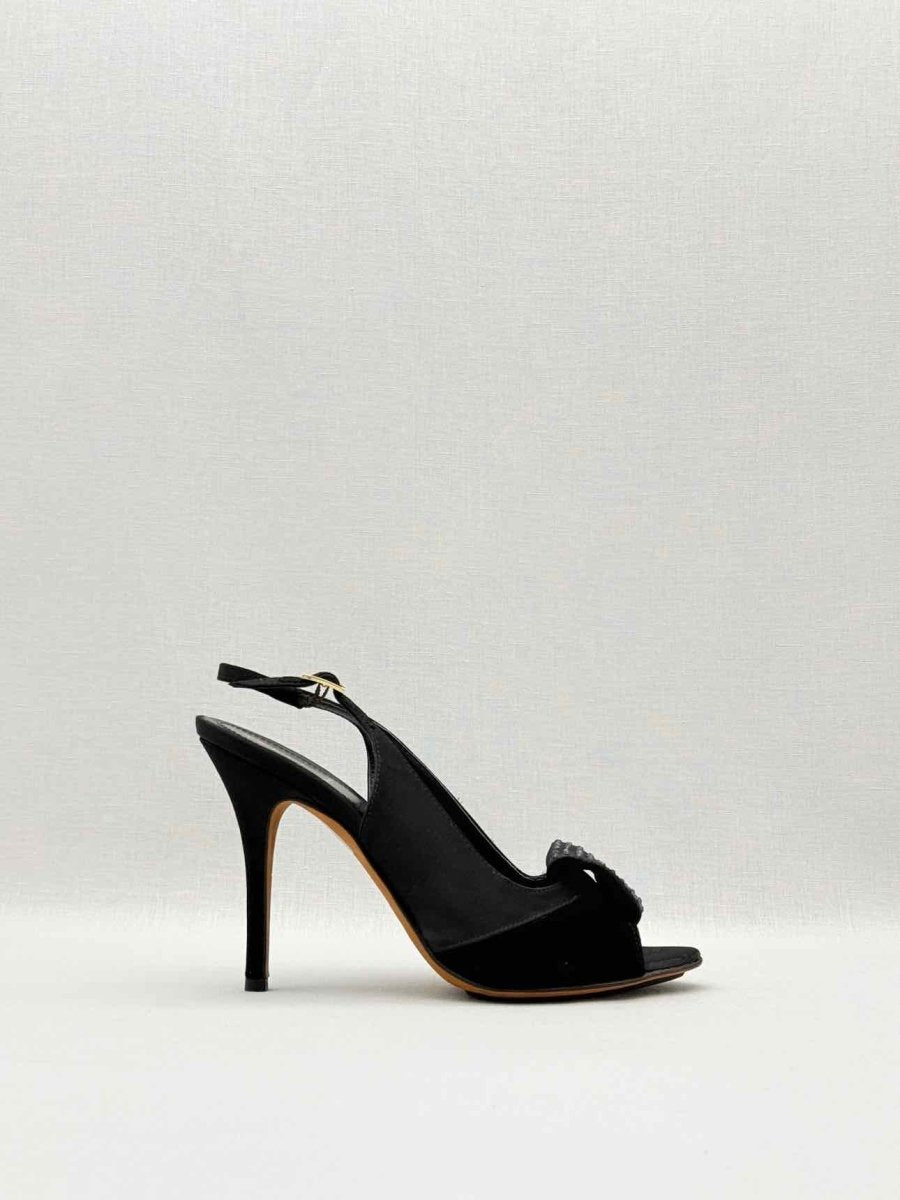 Pre - loved FENDI Black Embellished Size EU 38 Slingbacks at Reems Closet