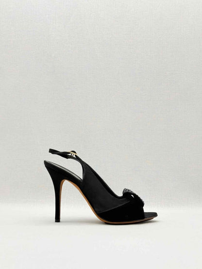 Pre - loved FENDI Black Embellished Size EU 38 Slingbacks at Reems Closet