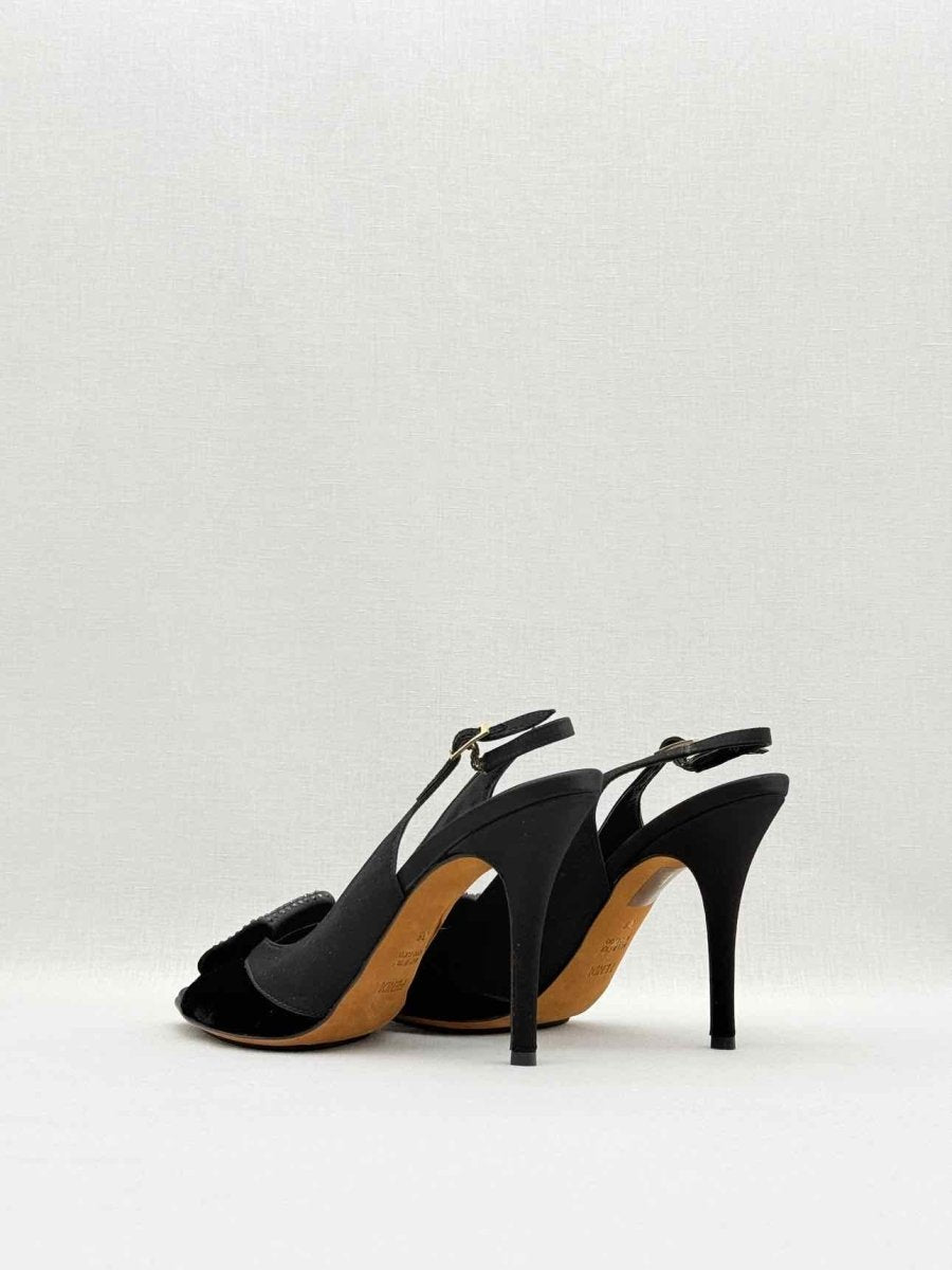 Pre - loved FENDI Black Embellished Size EU 38 Slingbacks at Reems Closet