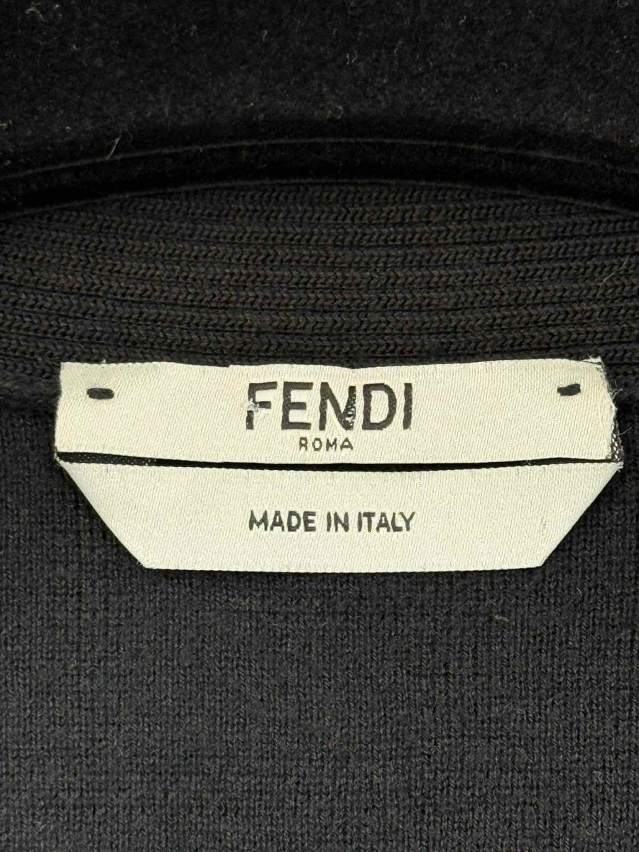 Pre - loved FENDI Black FF Jacquard Size US 4 Cardigan at Reems Closet
