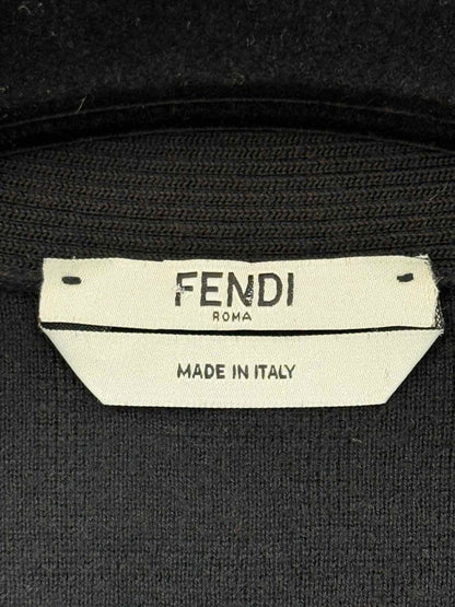 Pre - loved FENDI Black FF Jacquard Size US 4 Cardigan at Reems Closet