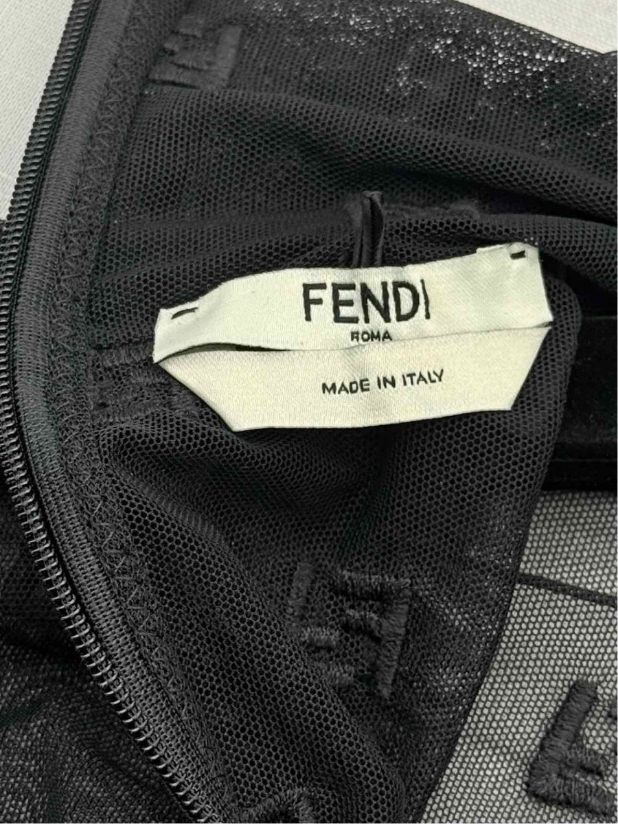 Pre - loved FENDI Black Flock Size US 2 Bodysuit at Reems Closet