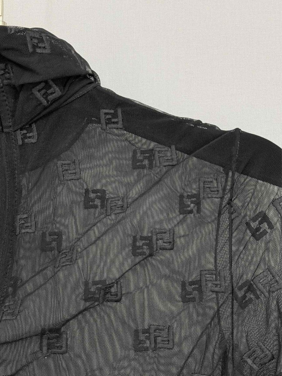 Pre - loved FENDI Black Flock Size US 2 Bodysuit at Reems Closet