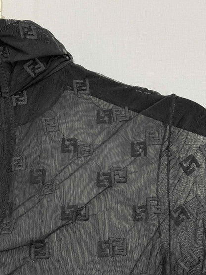 Pre - loved FENDI Black Flock Size US 2 Bodysuit at Reems Closet