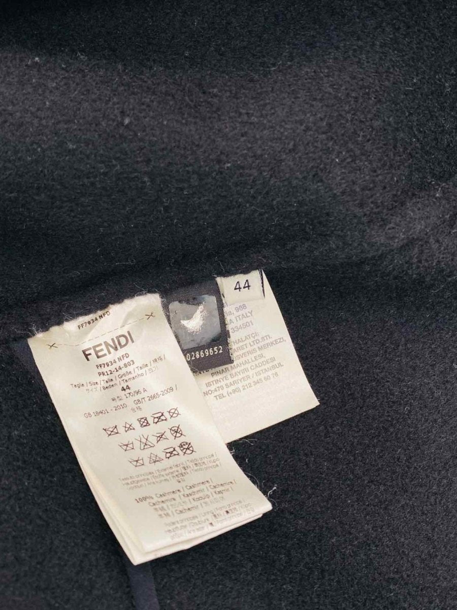 Pre - loved FENDI Black Fur Collar Coat at Reems Closet