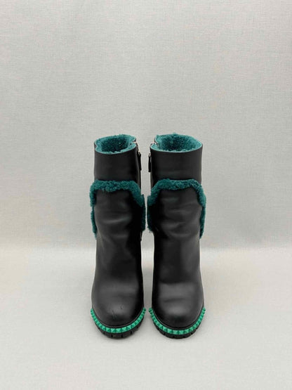 Pre-loved FENDI Black & Green Size EU 40 Ankle Boots at Reems Closet
